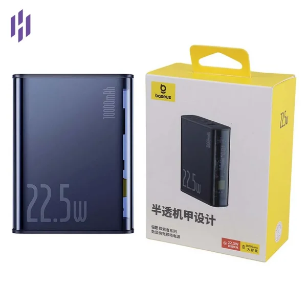 Baseus PPTSZ10 Semi-Transparent 22.5W 10000mAh Power Bank with Digital Display – Fast Charging On-the-Go - Image 3