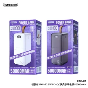 REMAX- RPP 117 Piloteer Series 50000mAh 27W Fast Charging Power Bank