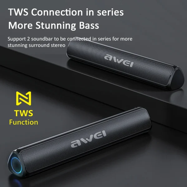Awei Y333 Wireless Stereo Home Bluetooth Speaker with Experience Powerful Sound - Image 2