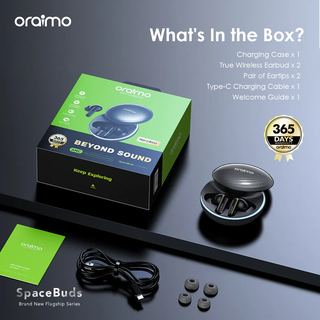 oraimo OTW-630 SpaceBuds Hybrid ANC TWS