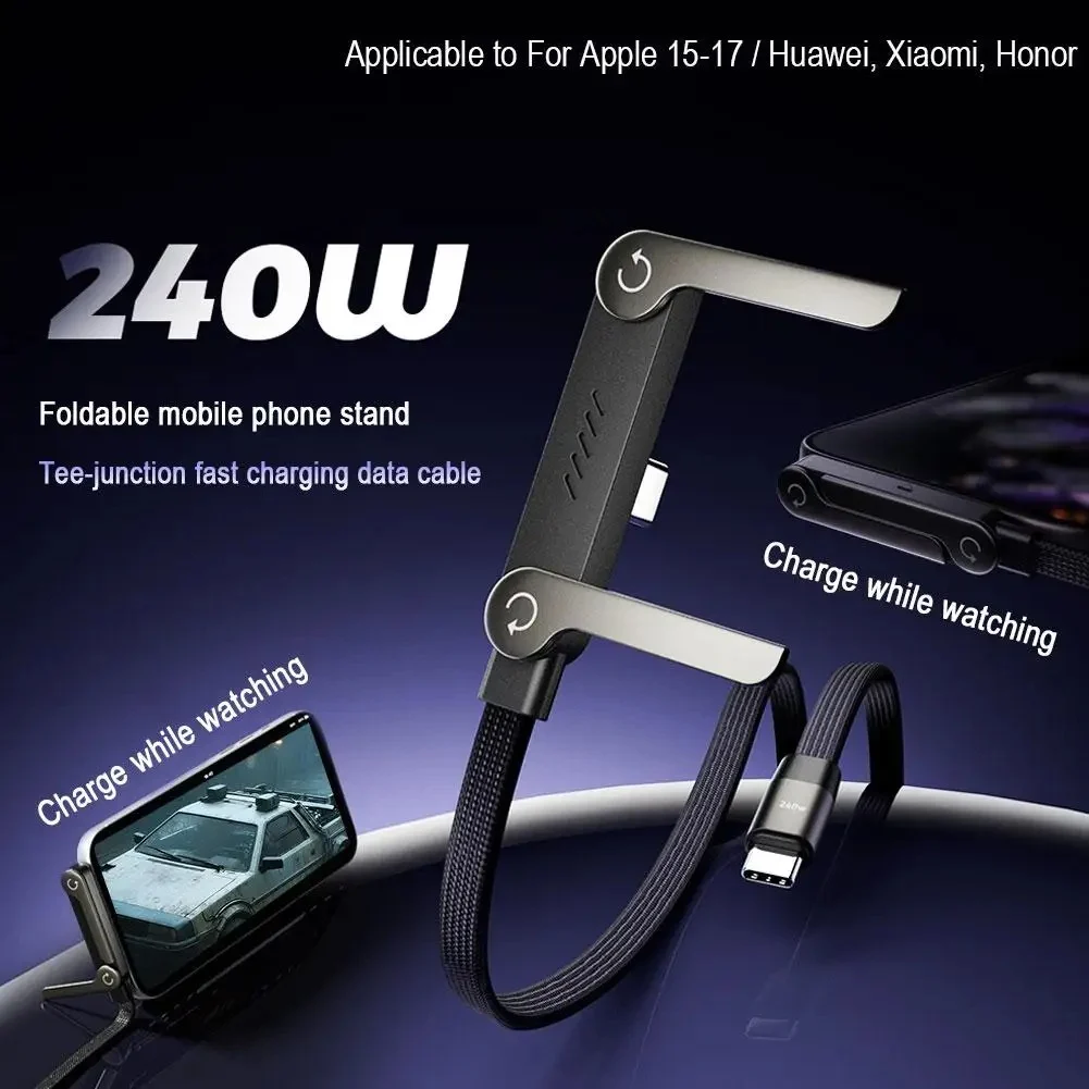 240W C-C Fast Charger Cable with Foldable Phone Stand – The Best Charging Solution for Gamers and Power Users 2026 - Image 3